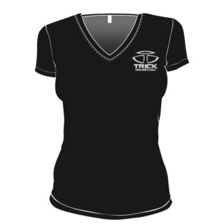 Trick Logo Ladie's V Neck Tee Shirt